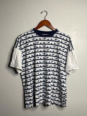 90s vintage white and navy Australia T-shirt couple stain spots size medium 100%